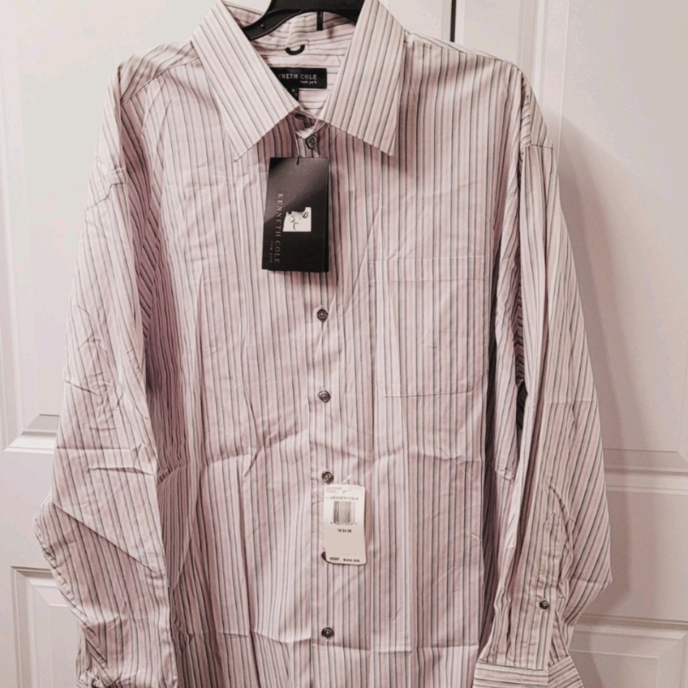 Kenneth Cole New York Shirt Mens Size: 18 Button Up Long Sleeve